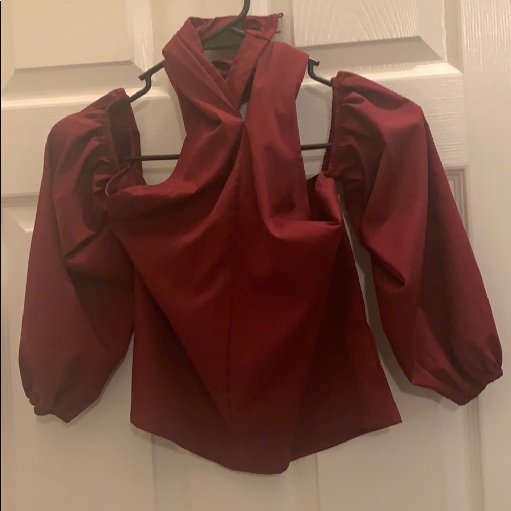 Crisscross off the shoulder blouse